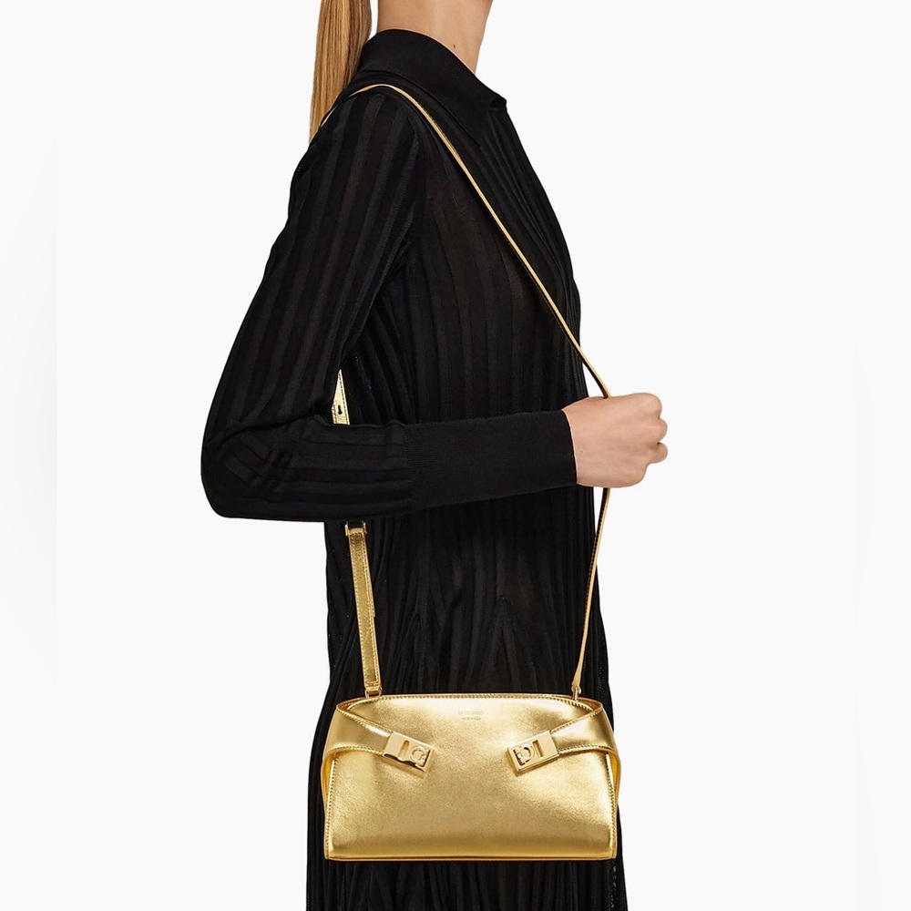 Ferragamo Hug Metallic Leather Crossbody Bag